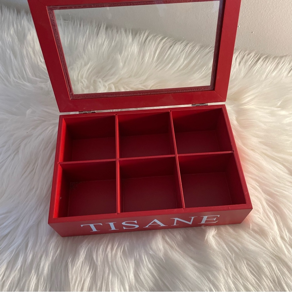 🎁3/$30 Red Tisane Tea Box with Compartments GUC